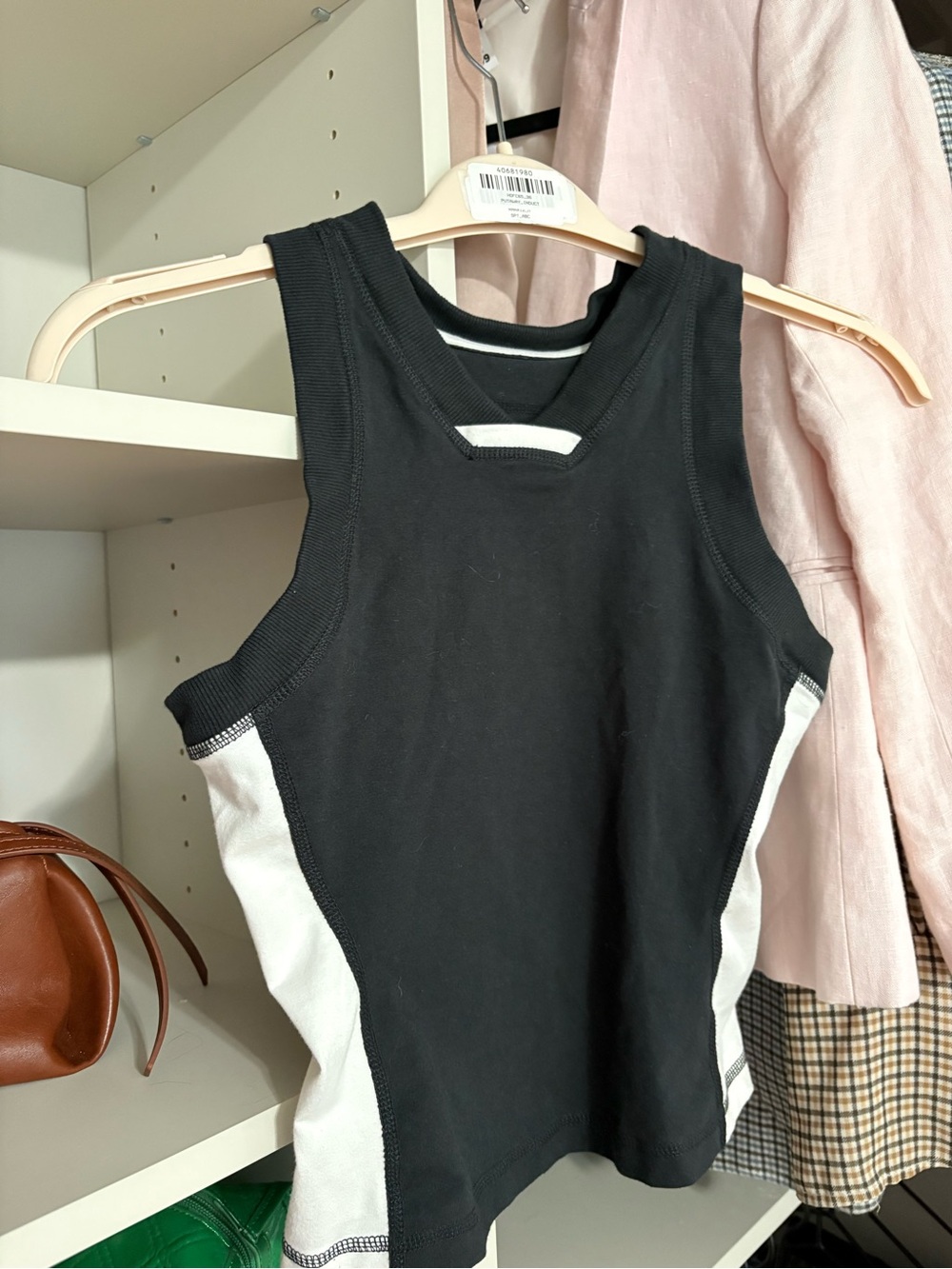 FP Movement by Free People Black Tank with White Side Panels - Picture 2 of 4